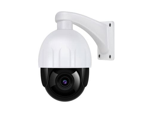 Small Surveillance Camera Realistic Icon On White Background Vector Illustration